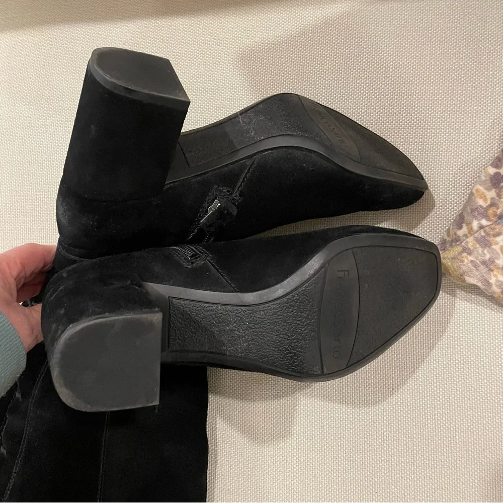 Womens Franco Sarto Pava Knee-High Dress Boots - Black Suede Size 8.5